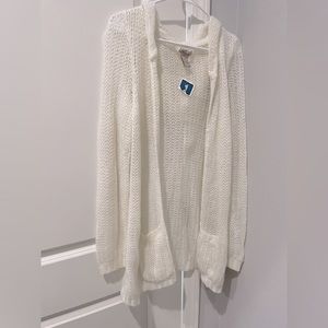 Cream colored mesh style cardigan size medium